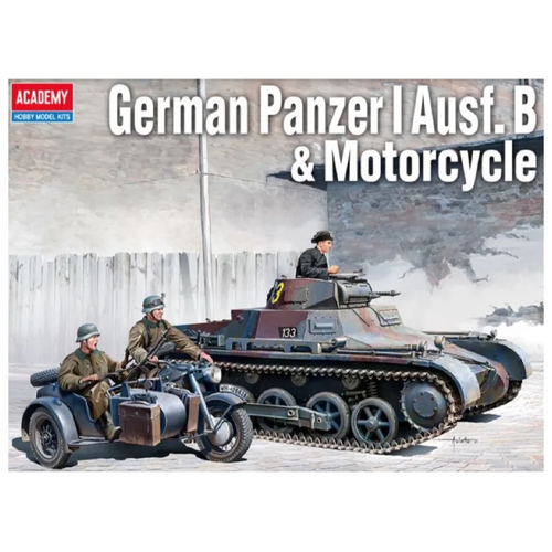 Academy 1/35 German Panzer I Ausf.B & Motorcycle Plastic Model Kit