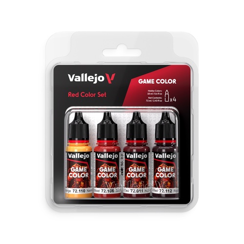 Vallejo Game Colour Red Acrylic Paint Set