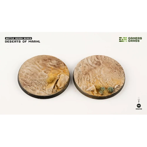 Gamers Grass Deserts of Maahl Bases - Round 60mm (x2)