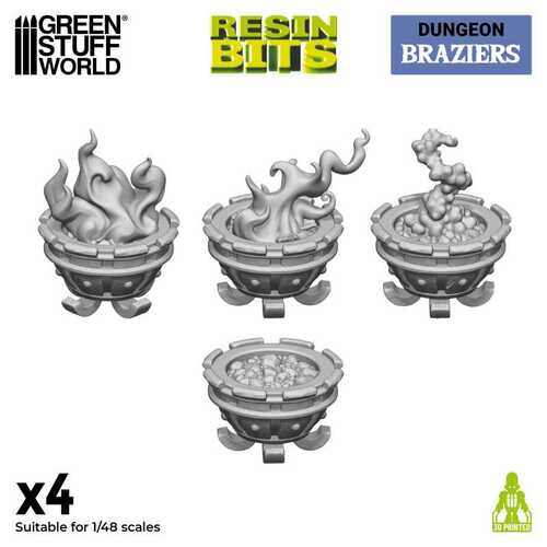 Green Stuff World 3D printed set - Braziers